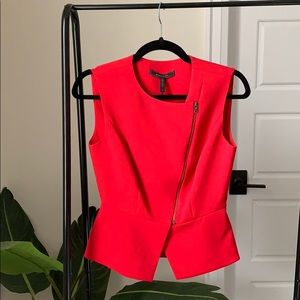 BCBG- Red Peplum Blouse